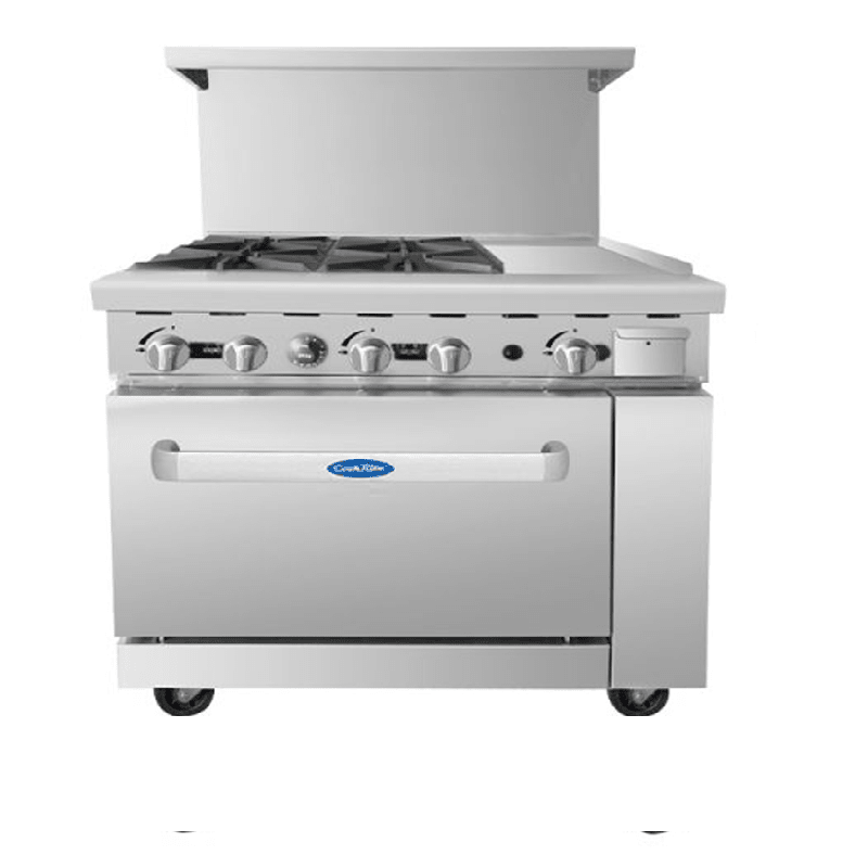 Cook Rite AGR-4B12G — 36″ Gas Range with Four (4) Open Burners & 12″ Griddle Combination Range Atosa