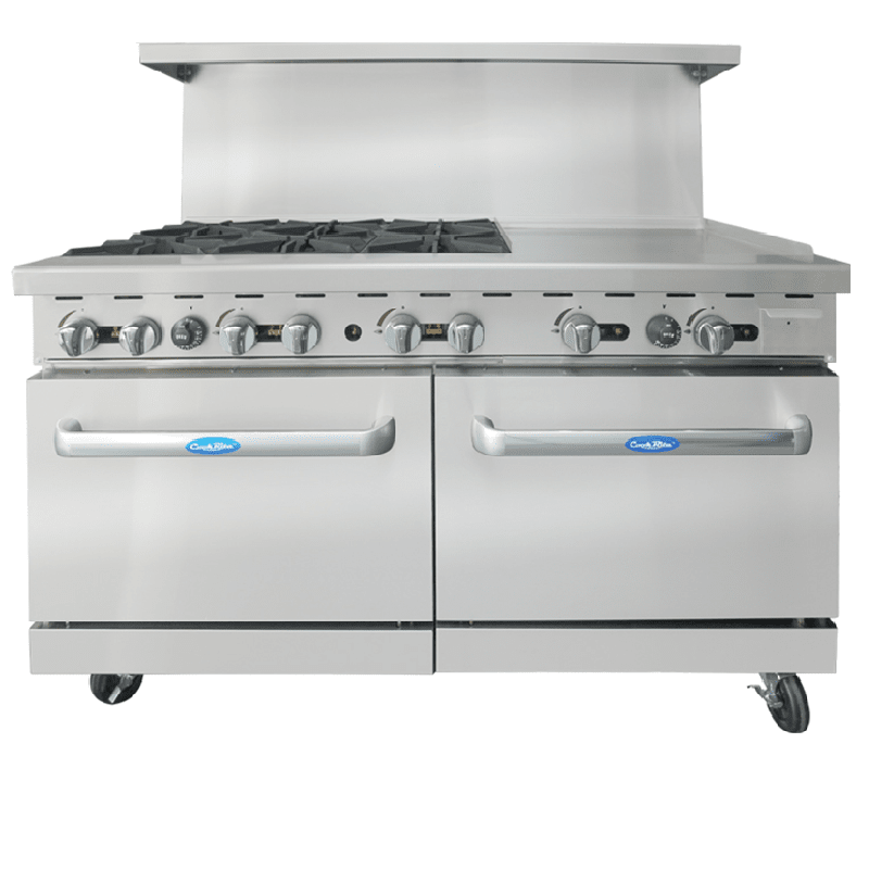 Cook Rite AGR-6B24GR — 60″ Gas Range with Six (6) Open Burners & 24″ Griddle Combination Range Atosa