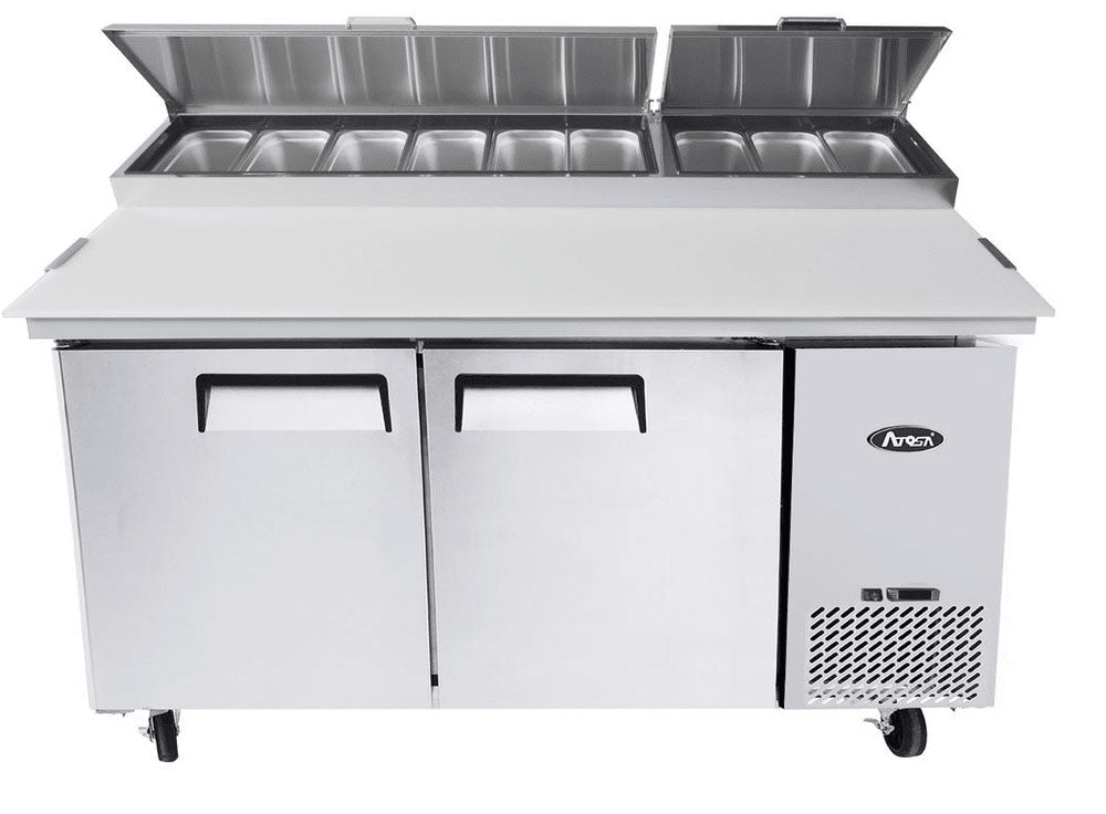 Atosa double section refrigerated prep table