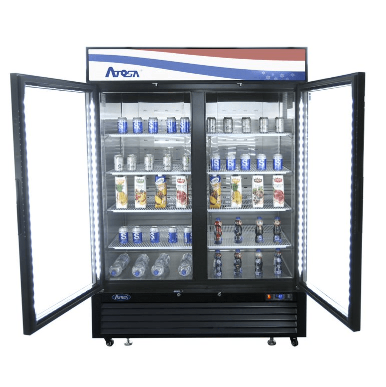 Atosa MCF8723GR 44 cu ft Double Section Refrigerated Merchandiser 2-Door Glass Refrigerator/Merchandiser Atosa 