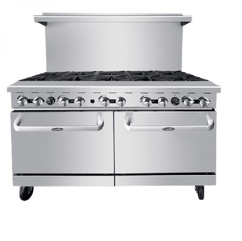 Cook Rite AGR-10B — 60″ Gas Range with Ten (10) Open Burners and Two Ovens 10 Burner Range Atosa 