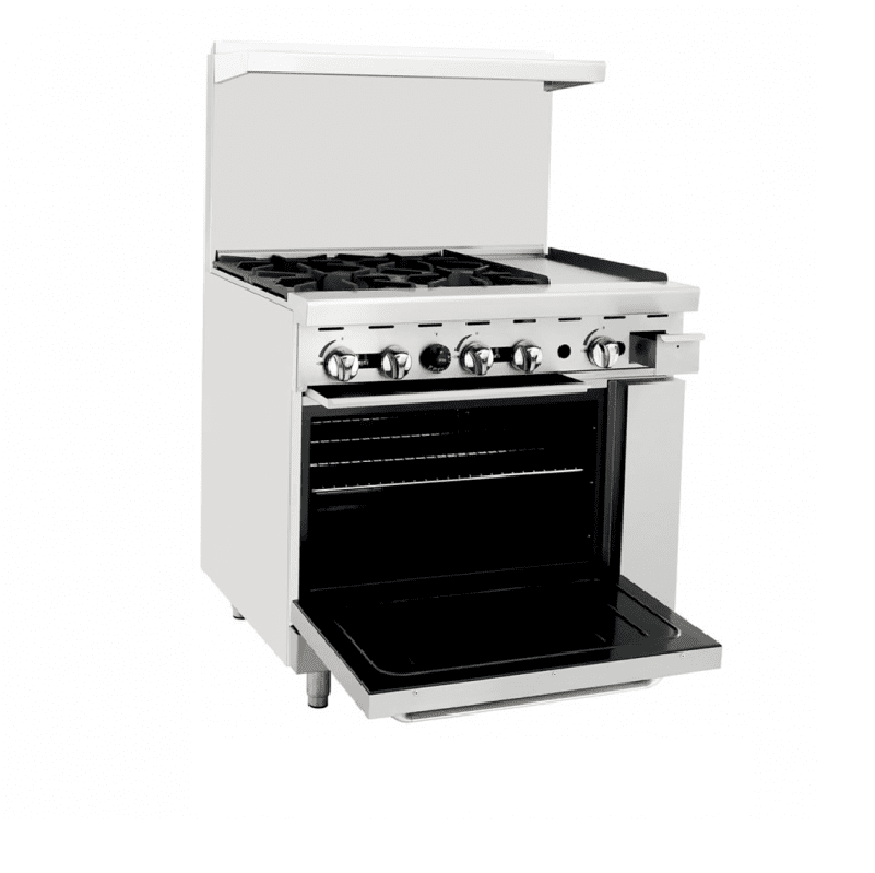 Cook Rite AGR-4B12G — 36″ Gas Range with Four (4) Open Burners & 12″ Griddle Combination Range Atosa 