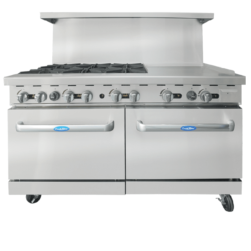 Cook Rite AGR-6B24GR — 60″ Gas Range with Six (6) Open Burners & 24″ Griddle Combination Range Atosa 