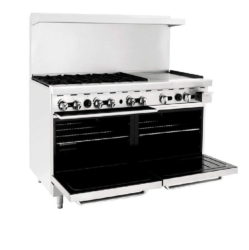 Cook Rite AGR-6B24GR — 60″ Gas Range with Six (6) Open Burners & 24″ Griddle Combination Range Atosa 