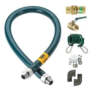 Krowne Metal M7524K Royal Series 24" Long 3/4" Diameter Moveable Gas Hose Kit Quick disconnect, gas valve, and connection elbows included Gas Connector Hose Krowne 